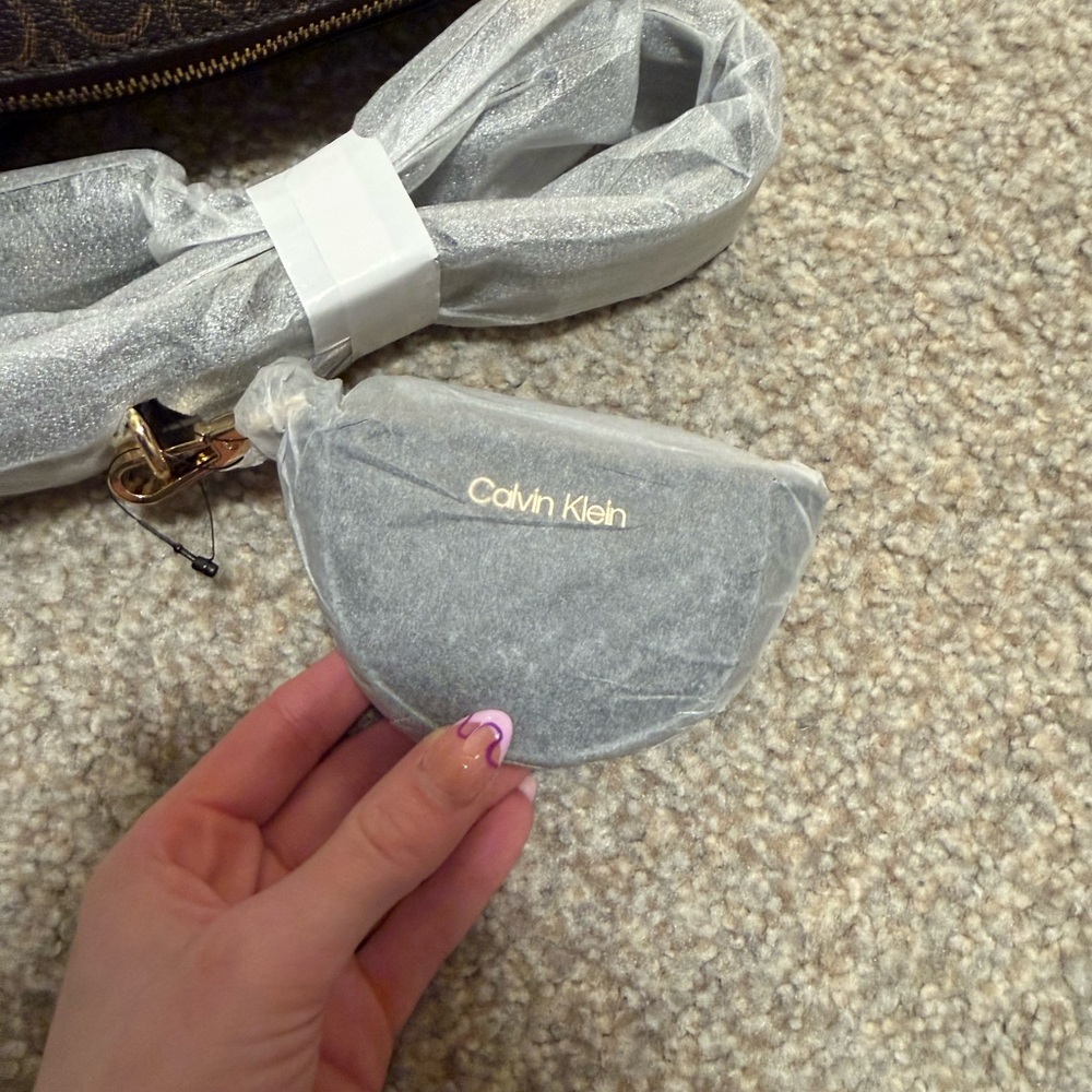 Calvin Klein Dark Brown CK Pattern Crossbody Bag - image 4